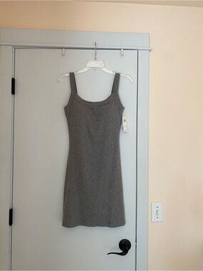 abercrombie & fitch 
bra-free essential 90s rib mini dress